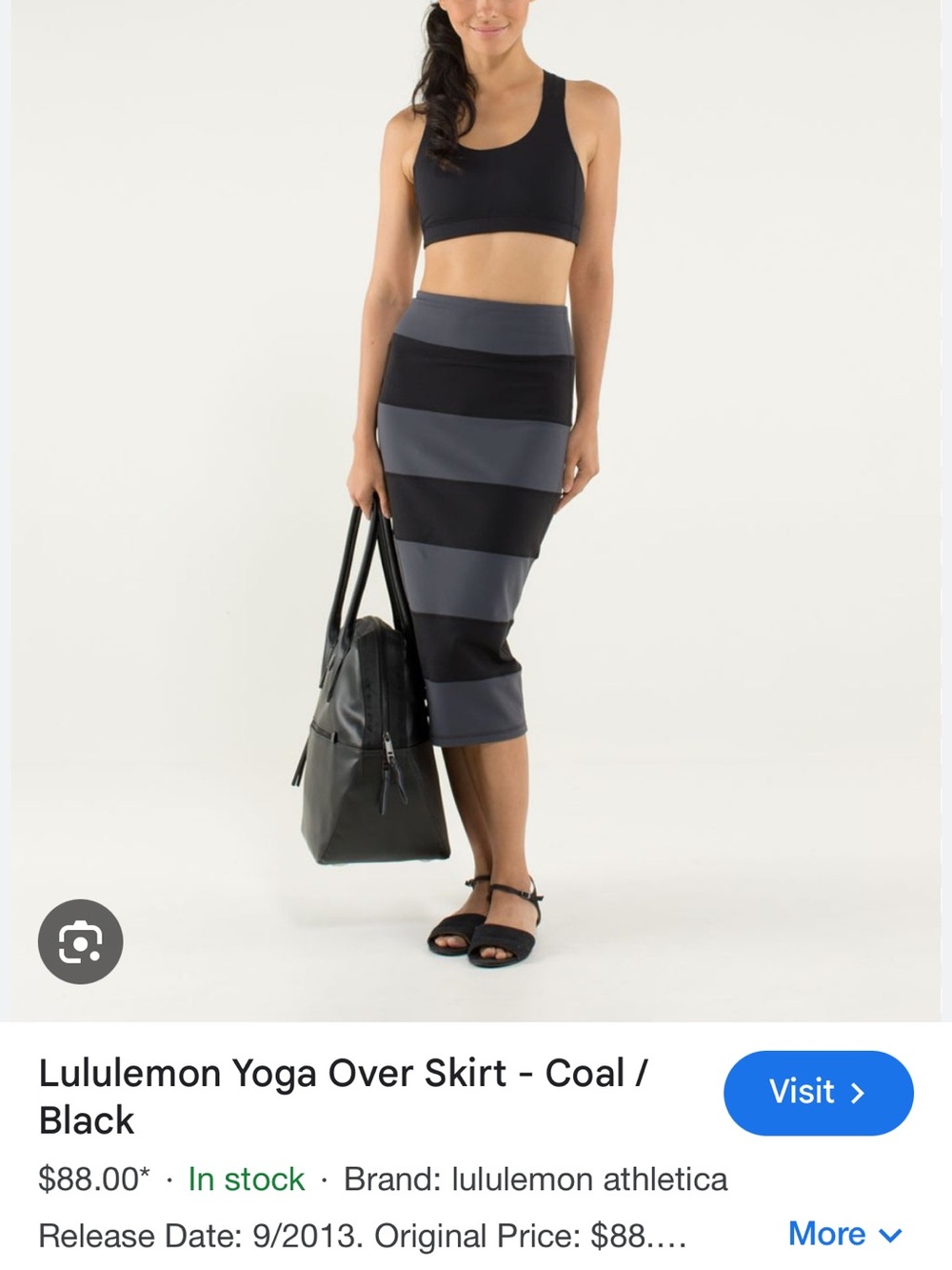 Lululemon Women’s white/navy Striped Midi Skirt